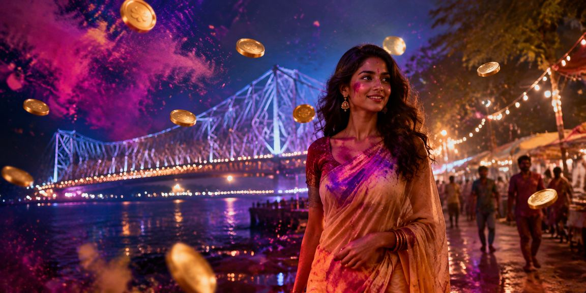 Kolkata lottery with Holi festival colors